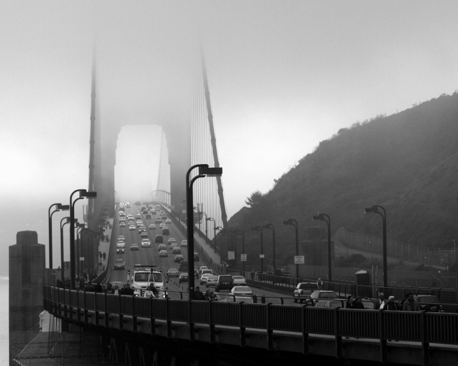 golden gate bridge black and white. Golden Gate Bridge (Bamp;W)